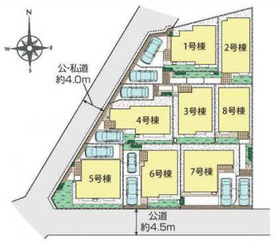 【ブルーミングガーデン府中市小柳町5丁目】区画図