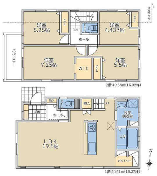 【新築一戸建 全2棟販売1棟｜青葉区もみの木台】間取図